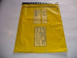 Envelope Plástico de Segurança Aba e Fita Adesiva Inviolável