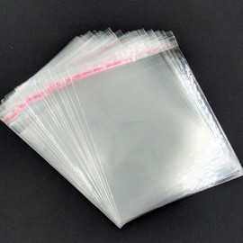 saco plástico transparente adesivo
